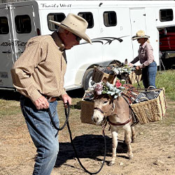 Poncho's Pint Size Posse event donkey handlers in Central California